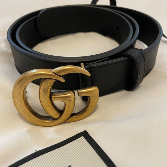 Gucci Leather belt with Double G buckle